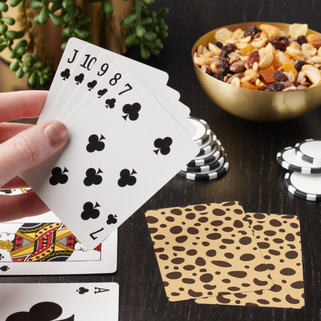 Brown Cheetah Print Playing Cards (In Situ)