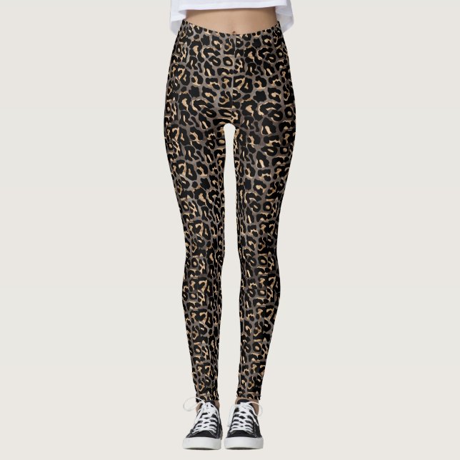Brown Cheetah Women's Leggings (Front)