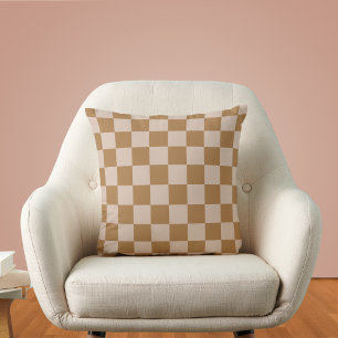 Brown Chequerboard Cushion