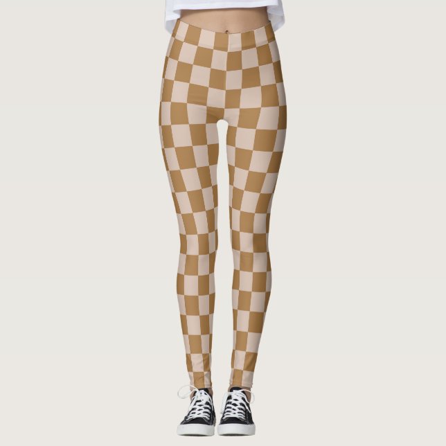 Brown Chequerboard Leggings (Front)