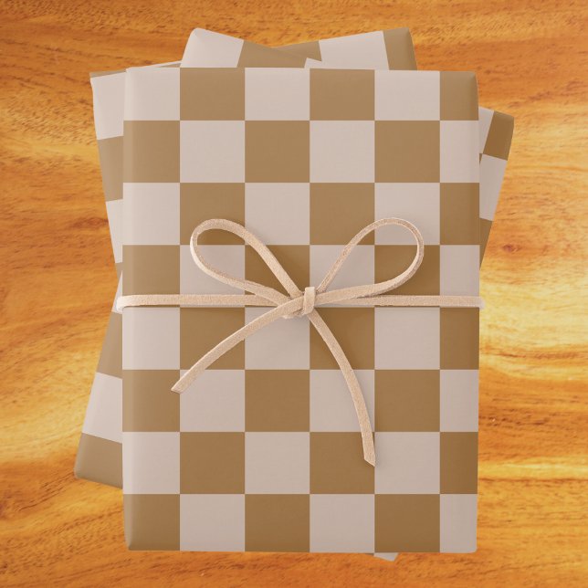 Brown Chequerboard Wrapping Paper Sheet (Creator Uploaded)