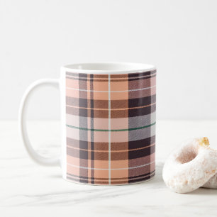 Brown chequered coffee mug