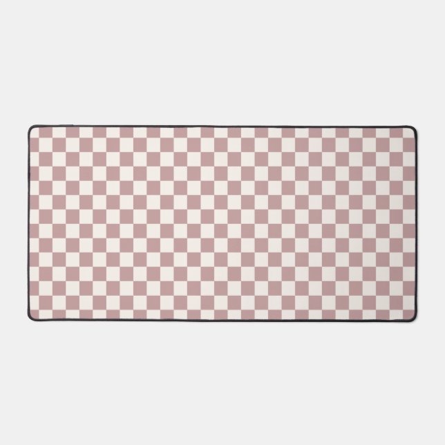 Brown Chequered Desktop Mousepad Desk Mat (Front)
