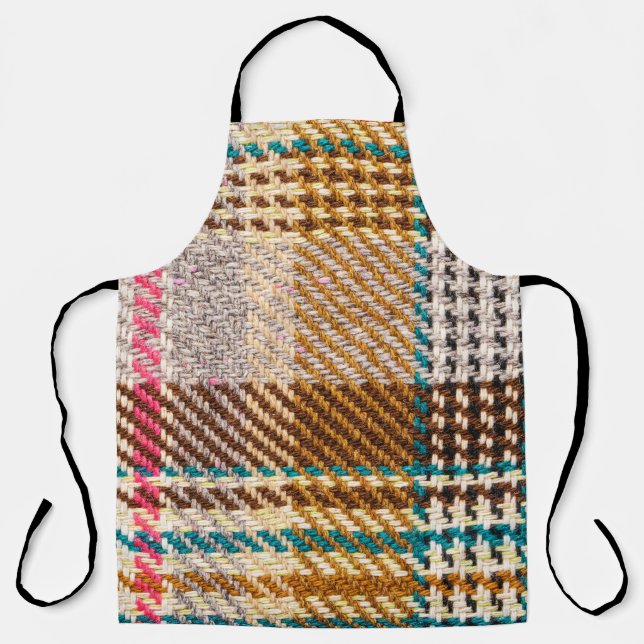 Brown chequered fabric, Scottish wool. Apron (Front)