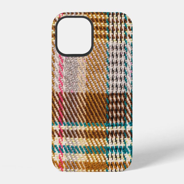 Brown chequered fabric, Scottish wool. iPhone Case (Back)
