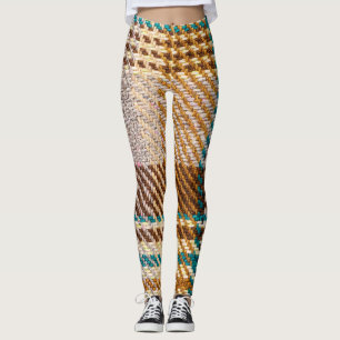 Brown chequered fabric, Scottish wool. Leggings
