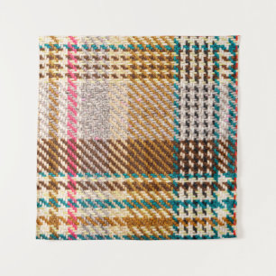 Brown chequered fabric, Scottish wool. Tapestry