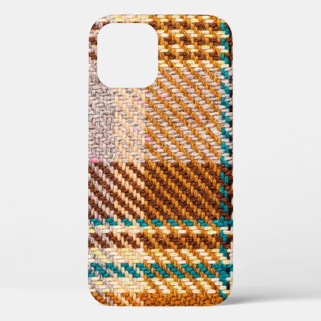 Brown chequered fabric with coloured threads. Scot Case-Mate iPhone Case (Back)