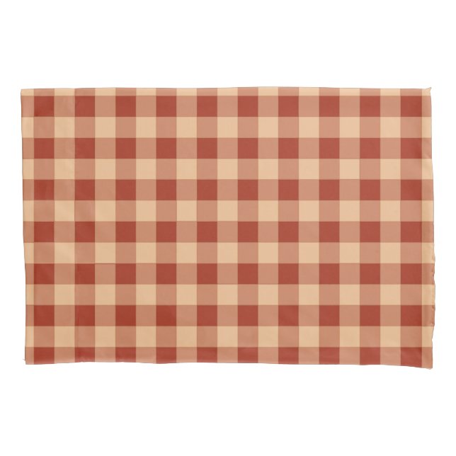Brown Chequered Gingham Pattern Pillowcase (Front)