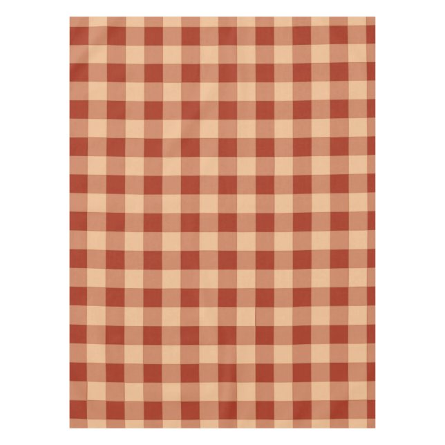 Brown Chequered Gingham Pattern Tablecloth (Front)