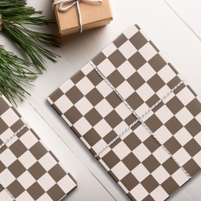 Brown Chequered Pattern Wrapping Paper Sheet (Creator Uploaded)