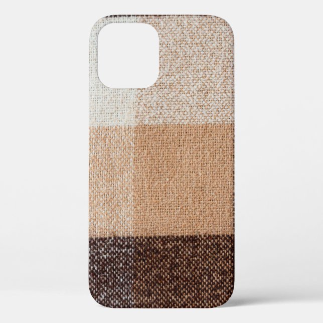 Brown chequered wool plaid fabric texture. tartan  Case-Mate iPhone case (Back)