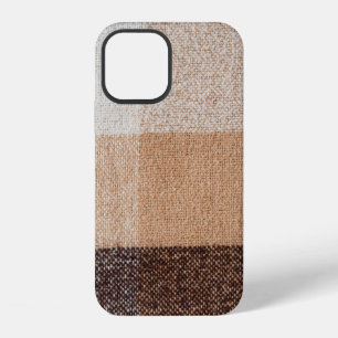 Brown chequered wool plaid fabric texture. tartan  iPhone 12 case