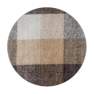 Brown Chequered Wool: Tartan Texture Cutting Board