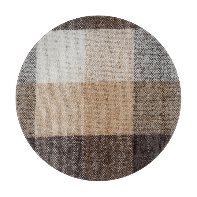 Brown Chequered Wool: Tartan Texture Cutting Board (Front)