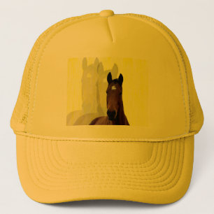 Brown Chestnut Horse Shadows, Trucker Hat