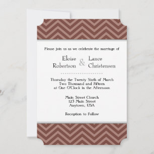 Brown Chevron Wedding Invitations