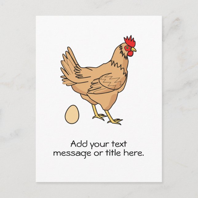 Brown Chicken Add Your Text Postcard (Front)