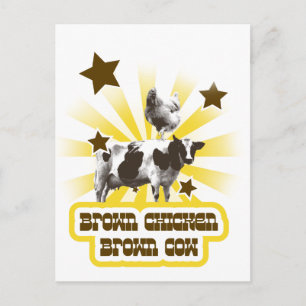 Brown Chicken Brown Cow 2 Postcard