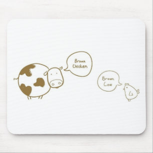 brown chicken brown cow mouse mat