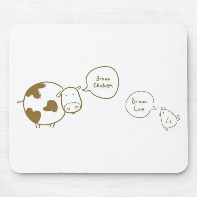 brown chicken brown cow mouse mat (Front)