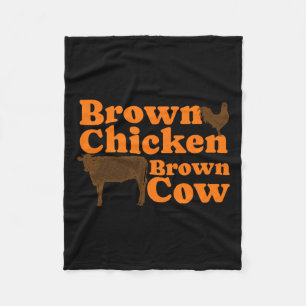 Brown Chicken Brown Cow Retro Music Bow Chicka Wow Fleece Blanket