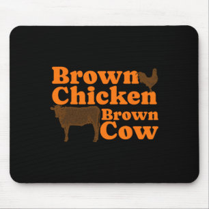 Brown Chicken Brown Cow Retro Music Bow Chicka Wow Mouse Mat
