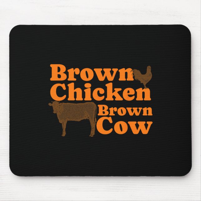 Brown Chicken Brown Cow Retro Music Bow Chicka Wow Mouse Mat (Front)