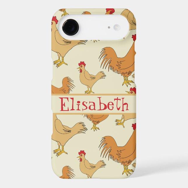 Brown Chicken Design Personalise Case-Mate iPhone Case (Back)