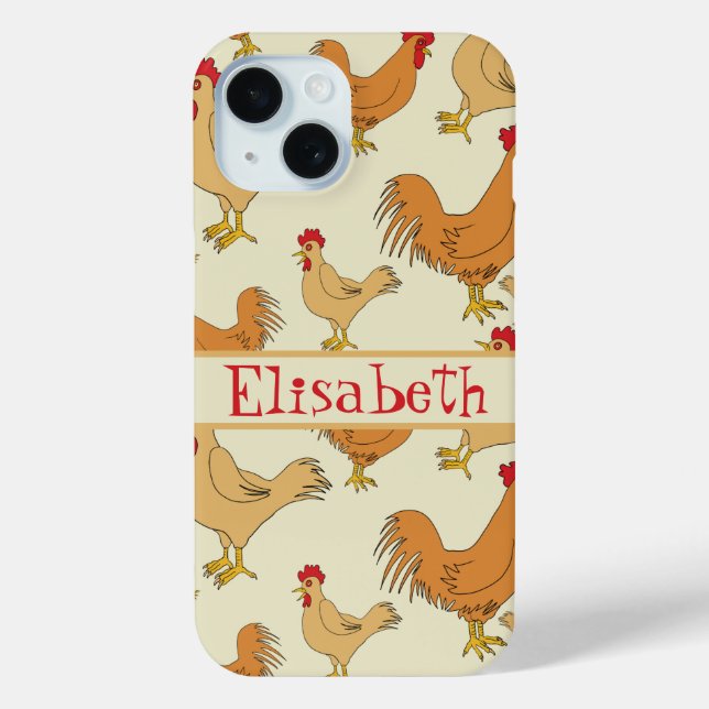 Brown Chicken Design Personalise Case-Mate iPhone Case (Back)