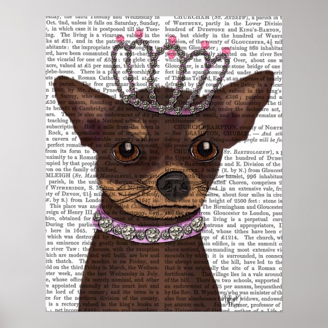 Brown Chihuahua And Tiara Poster (Front)