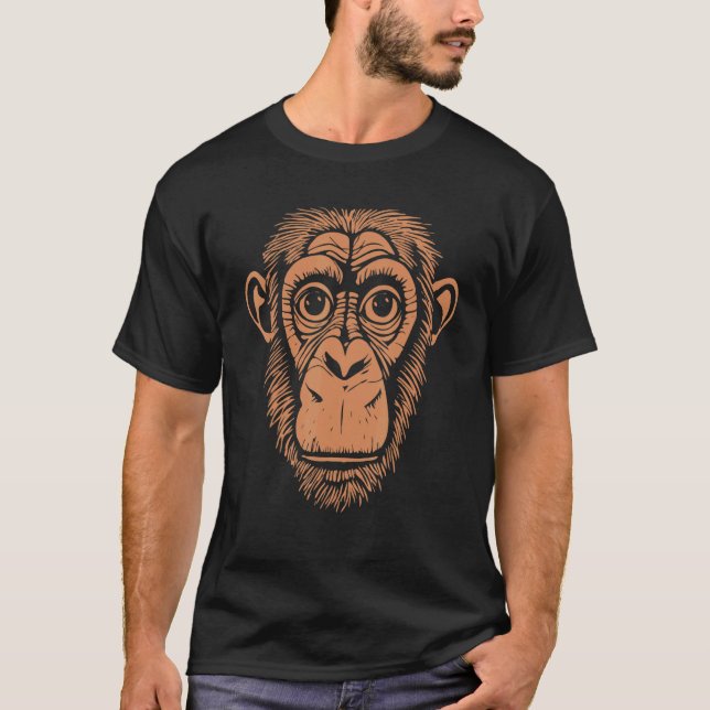 Brown Chimpanzee - Ape Not Monkey - Cute Chimp T-Shirt (Front)