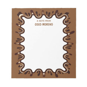 Brown Chocolate Milkshake Splash Custom Name Notepad