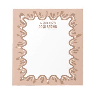 Brown Chocolate Milkshake Splash Personalized Notepad