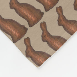 Brown Chocolate Rabbit Bunny Easter Candy Treat Fleece Blanket