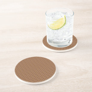 Brown chocolate slab patterned coaster