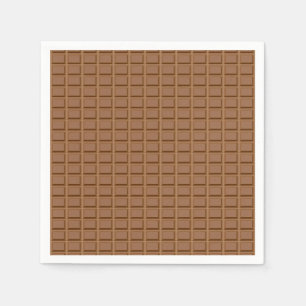 Brown chocolate slab patterned napkin