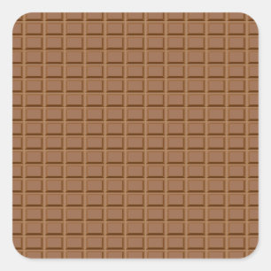 Brown chocolate slab patterned square sticker