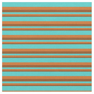 Brown, Chocolate & Turquoise Pattern Fabric
