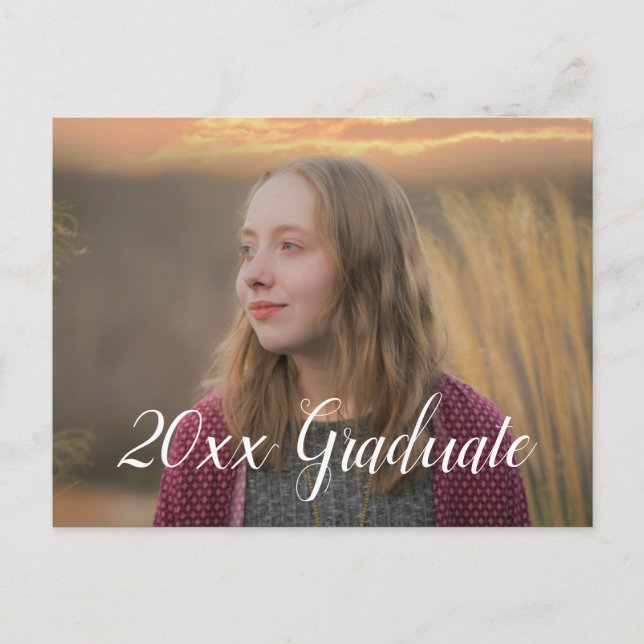 Brown (Choose your colour) Graduation Party Photo Postcard (Front)