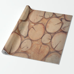 Brown chopped tree logs wrapping paper