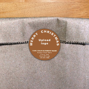 Brown Christmas Business Round Shape Sticker