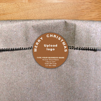 Brown Christmas Business Round Shape Sticker