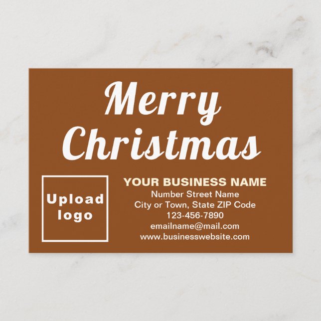 Brown | Christmas | Business | Small Flat Greeting Card (Front)
