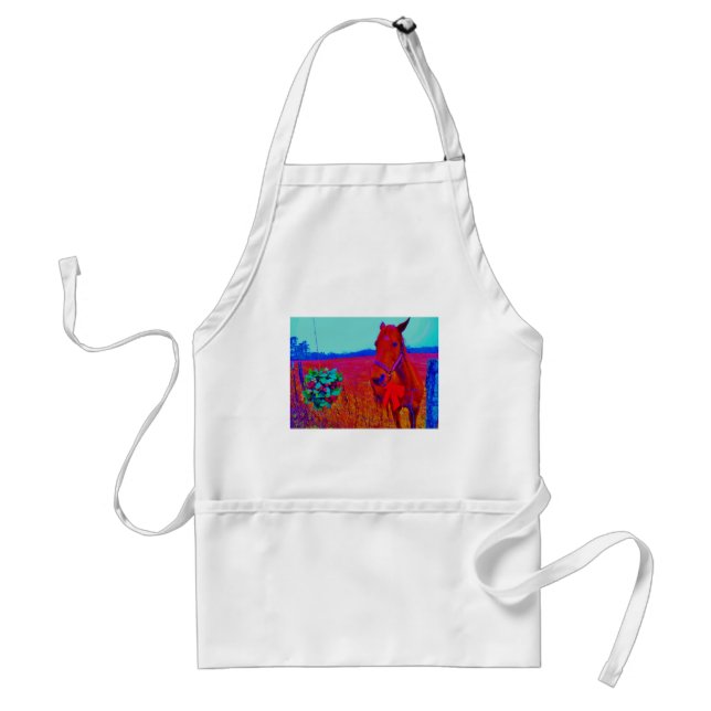 Brown Christmas coloured Horse  : add name Standard Apron (Front)