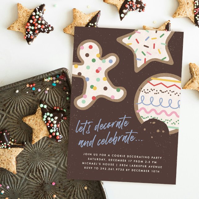 Brown Christmas Cookie Decorating Party Invitation (Creator Uploaded)