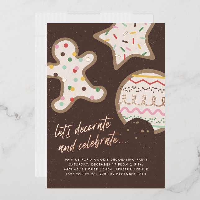 Brown Christmas Cookie Decorating Party Invitation (Envelope)