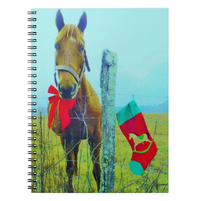Brown Christmas Horse Notebook (Front)