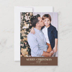Brown Christmas Modern Sophisticated Photo Family