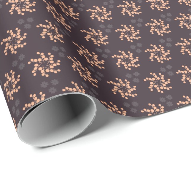 Brown Christmas Ornaments Wrapping Paper (Roll Corner)